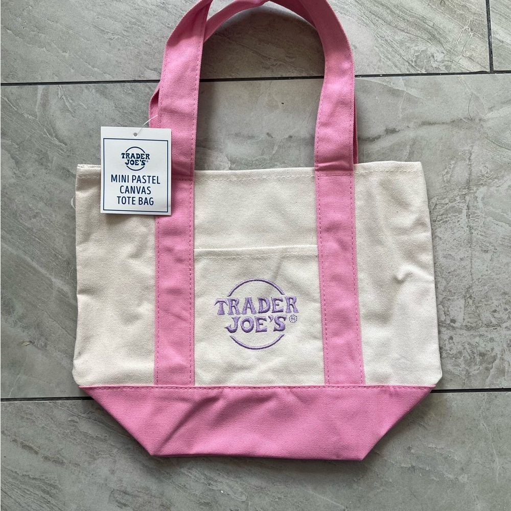 Trader Joe’s limited edition pastel mini Canvas Tote Bag